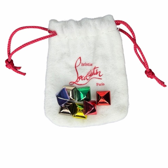 Christian Louboutin Red Multicolor Platform Espadrille Wedges Size 38 - Picture 7 of 9